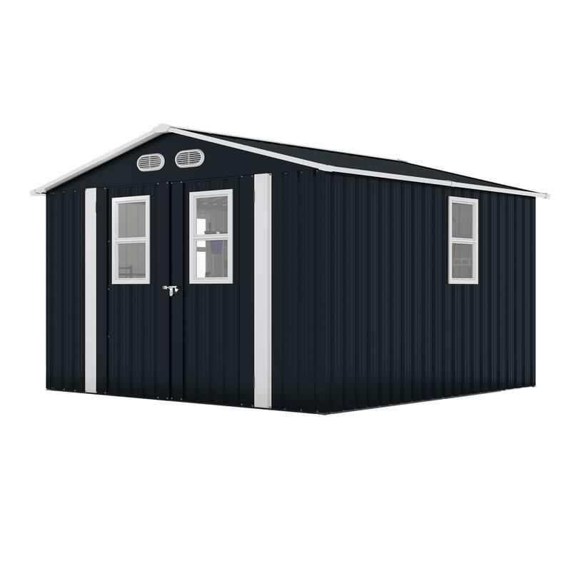 Outdoor Storage Shed, 8x8 protective film, four daylight Windows Lockable Doors,A practical and thoughtful gift