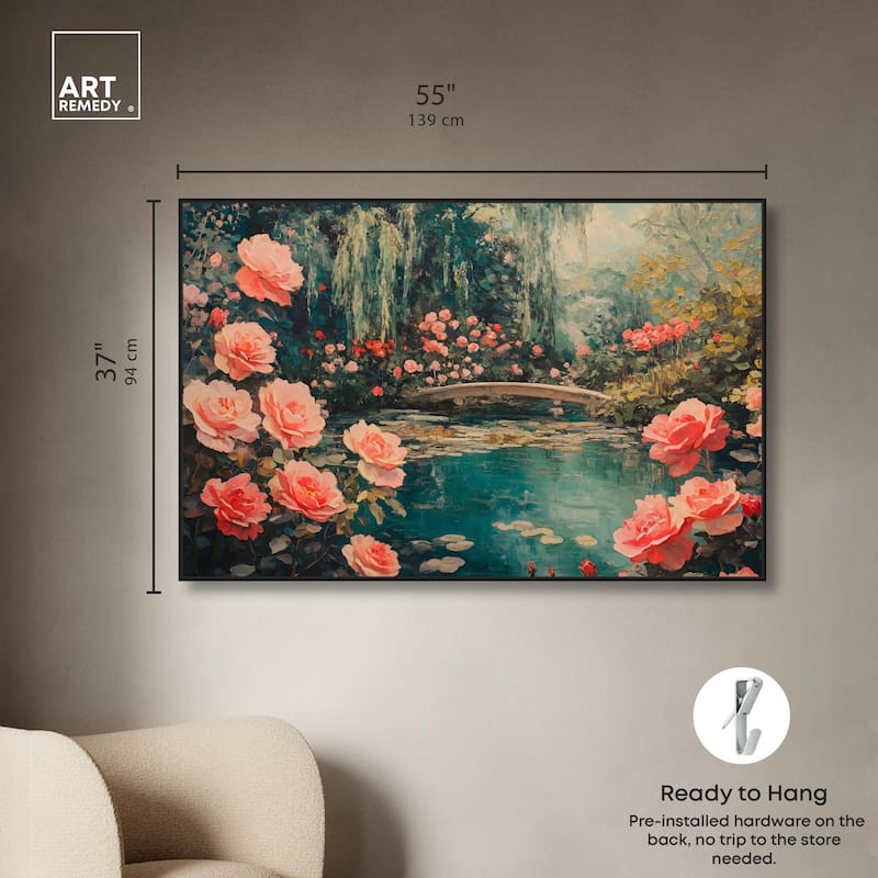 Rose Garden Bridge II Canvas by Art Remedy