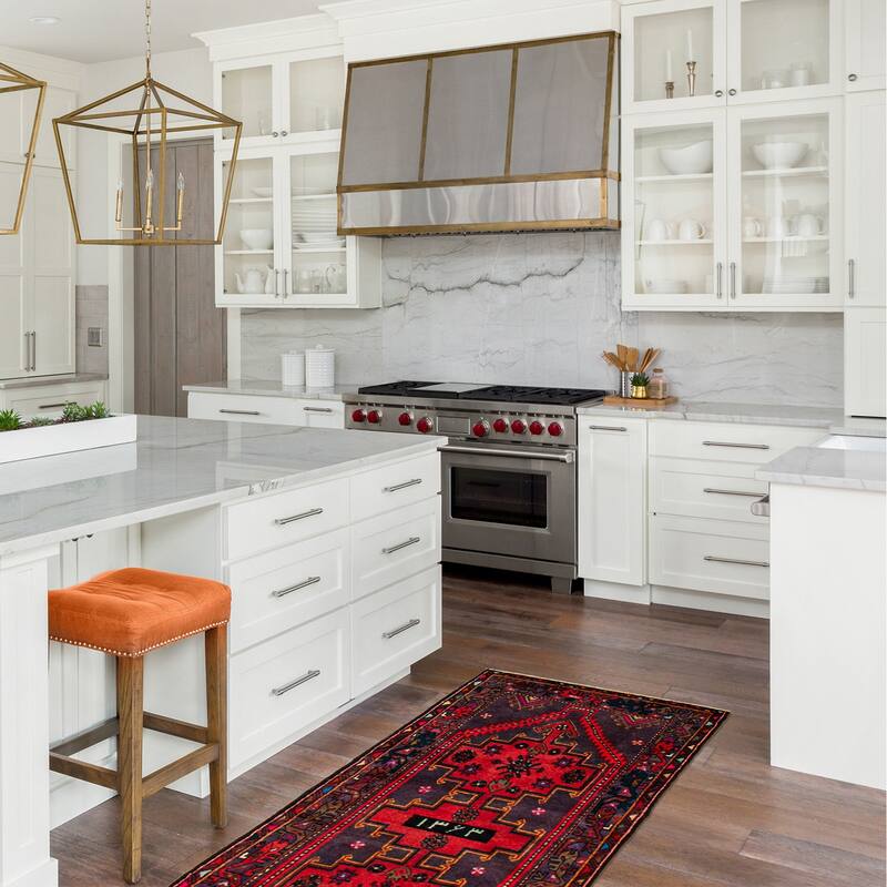 ECARPETGALLERY Hand-knotted Andelz Red Wool Rug - 3'7 x 9'3