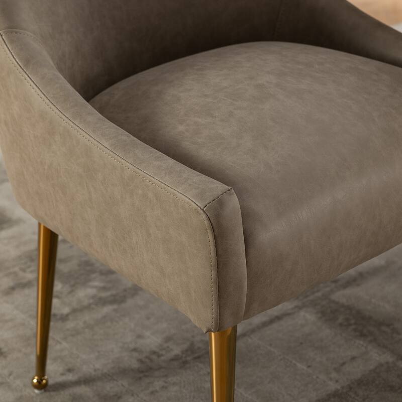 SEYNAR Modern Glam Boucle Pleated Velvet Dining Chair or Vanity Chair Set of 2 with Rear Handle