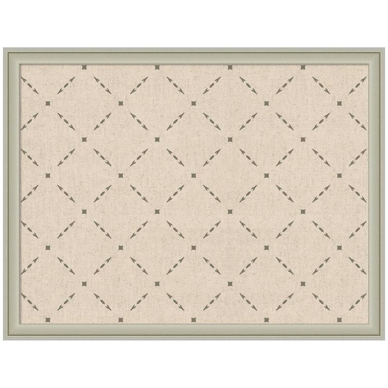 Kate and Laurel Pinboard Green Lattice Print - 26x20 - Florence Silver