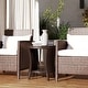 preview thumbnail 17 of 25, Outsunny 18" Outdoor Wicker Coffee Table, 2-Tier Patio Side Table with Storage