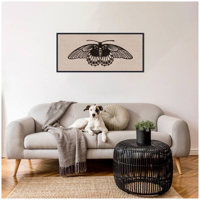 Kate and Laurel Vlinder 1901 05 04 Julie de Graag on Neutral Linen Panel by Nostalgia Prints Framed Canvas Wall Art Print