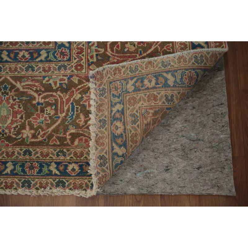 Hand Knotted Oriental 100% Wool Carpet Traditional Floral Pink Kashan Area Rug - 13' 1'' X 9' 9''
