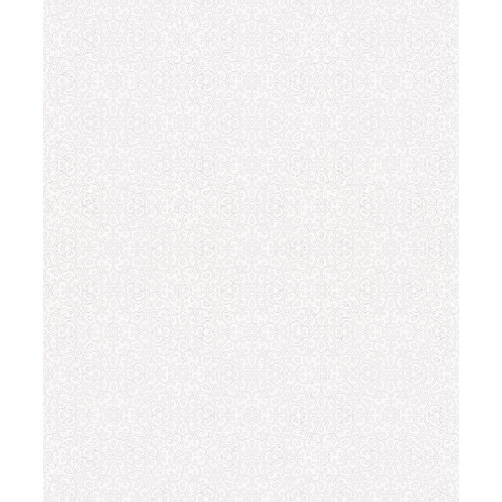 Galerie Wallcoverings Serene Collection Metallic Openwork Mandala Flower Vinyl on Non-woven Wallpaper Roll