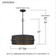 preview thumbnail 8 of 6, Lariat 3-Light Old Black Drum Pendant Light with Wooden Trim
