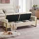 preview thumbnail 45 of 79, 66" Storage Bench King Size End of Bed with Double Lids and Gold Legs