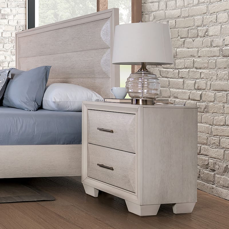 Furniture of America Chase Modern Rounded Wood 2-Drawer Nightstand