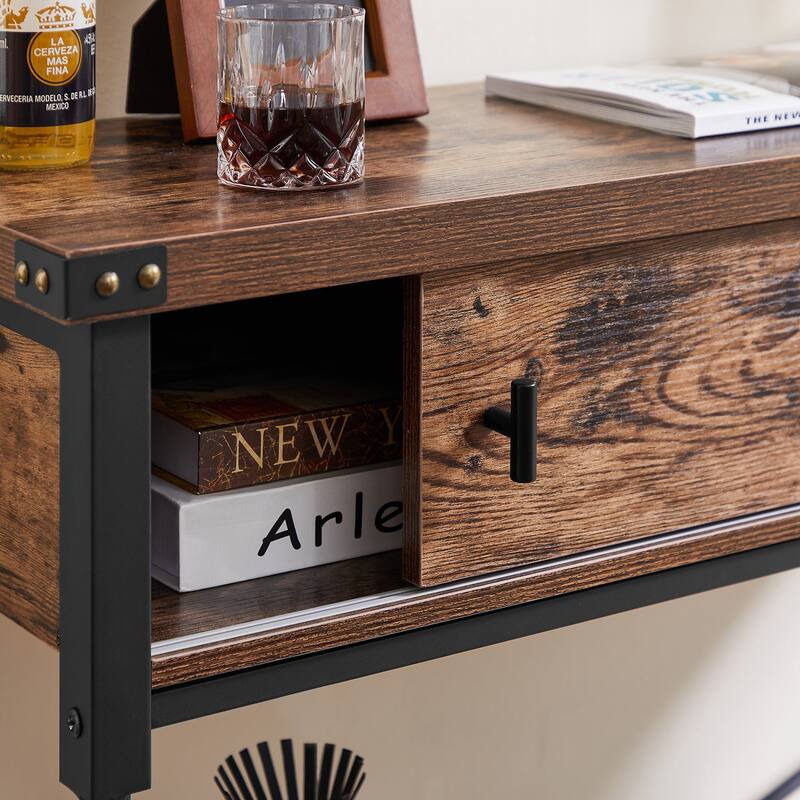 VECELO Industrial Rustic Entryway/Console Sofa Table