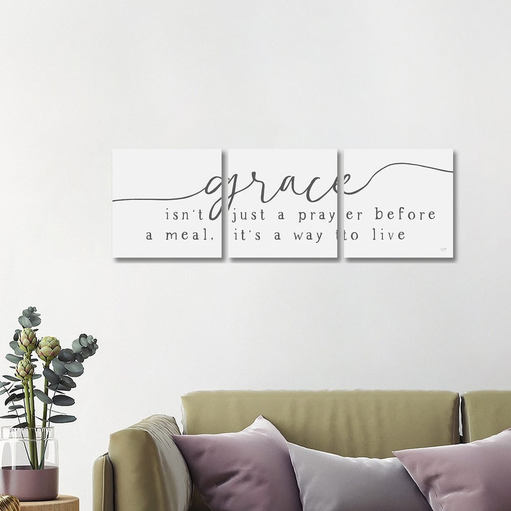 iCanvas "Live With Grace" by Lux + Me Designs 3-Piece Wall Art Set