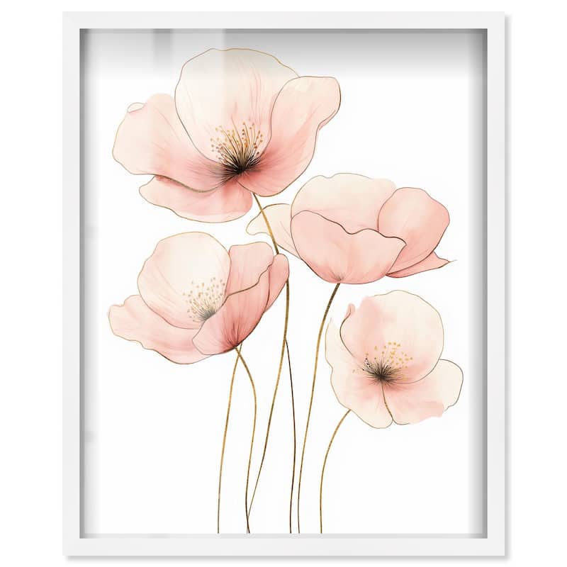 Pink Petal light Shadowbox by Art Remedy - White - 36" x 45"