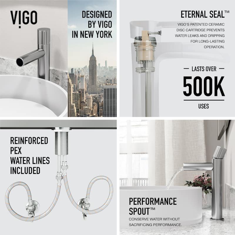 VIGO Ashford 11" H Single Handle Single Hole Vessel Bathroom Faucet