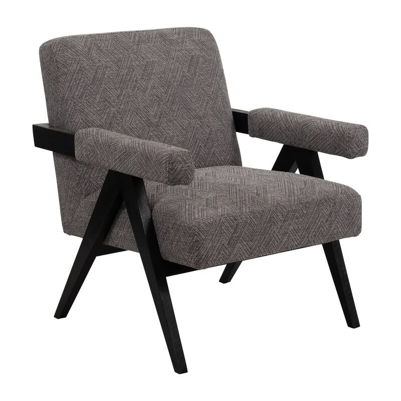 Non-Woven Fabric Wood Frame Modern Chair with Upholstered Padded Arms