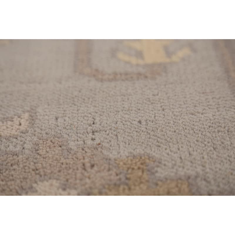 Gray Oushak Indian Area Rug Handmade Wool Carpet - 8'0"x 9'11"