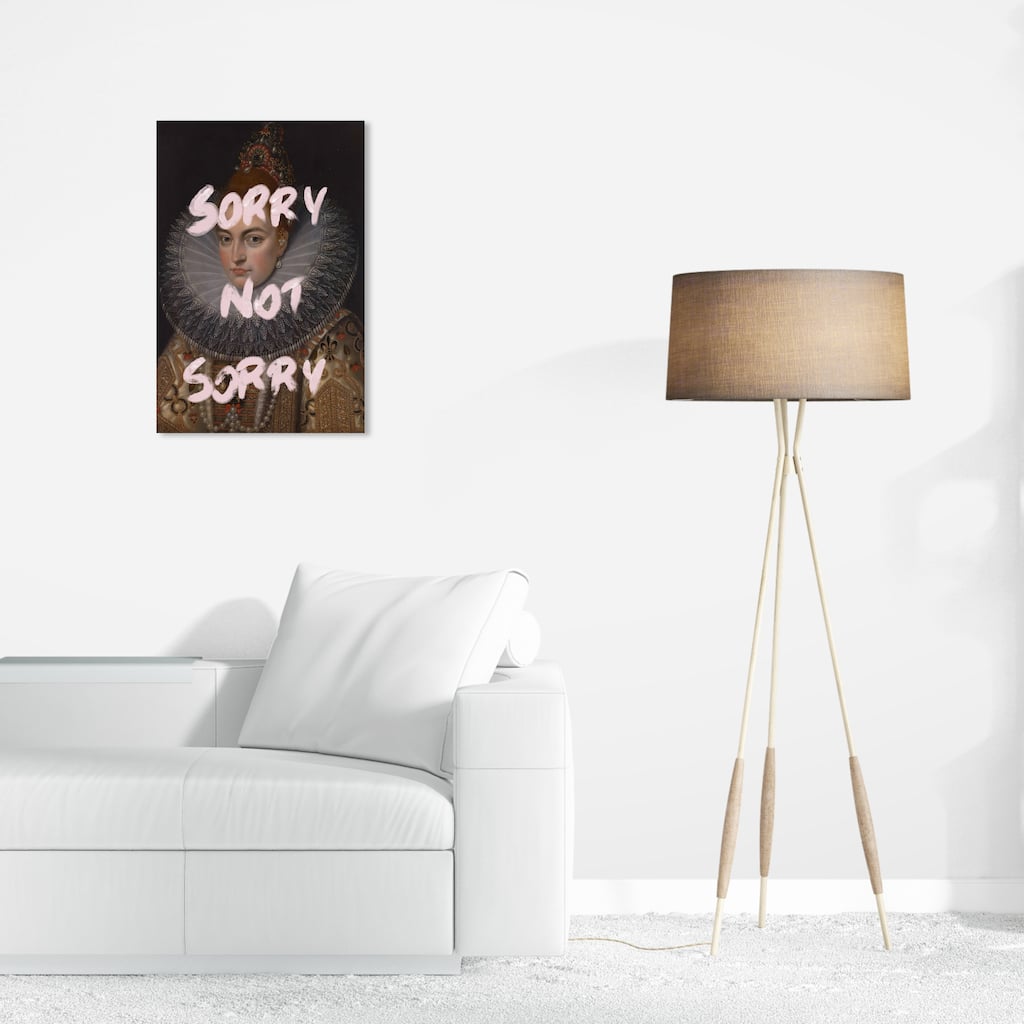 Wynwood Studio Canvas Fashion and Glam Sorry Not Sorry Pink and Light Pink Shabby Chic Wall Art Canvas Print