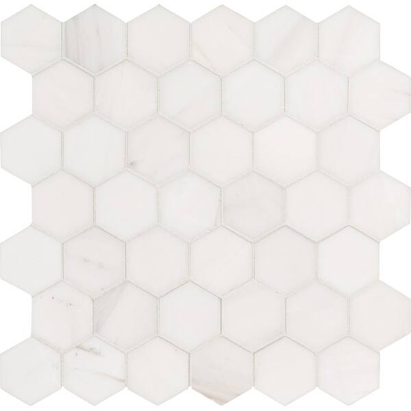 Shop Msi Smot Dol 2hexp Bianco Dolomite 2 X 2 Hexagon Mosaic Tile White Overstock 29777984