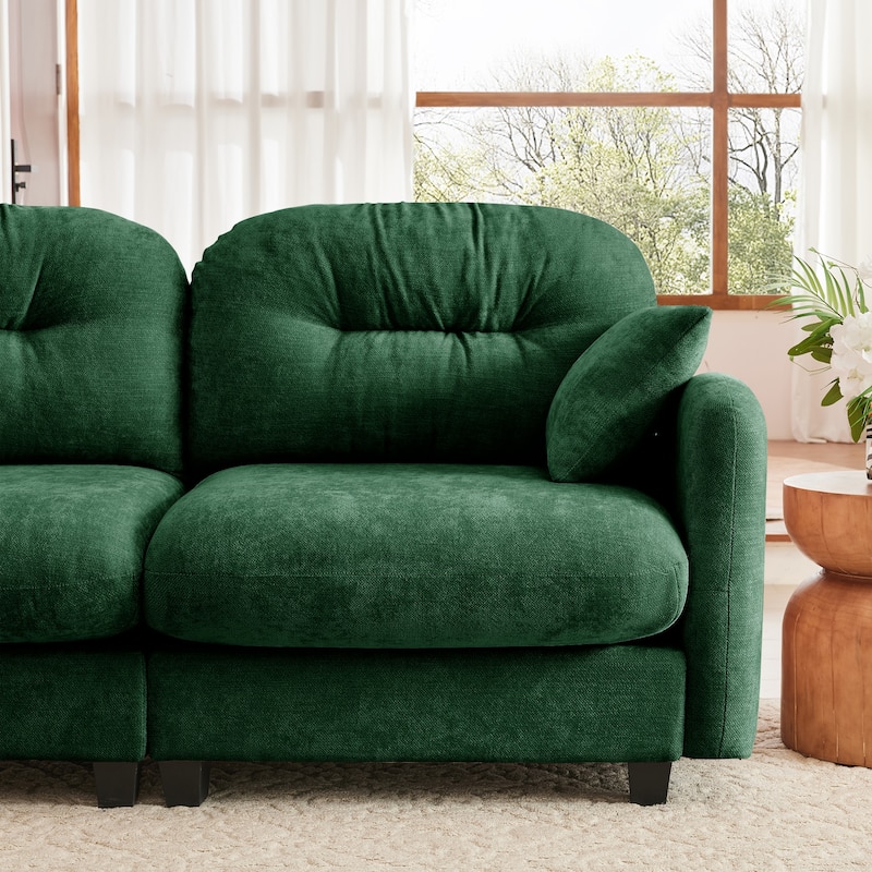 GDF Studio - Amori Modular Modern Chenille L-Shaped Sectional Sofa with Ottoman and Tufted Cushion Backrest