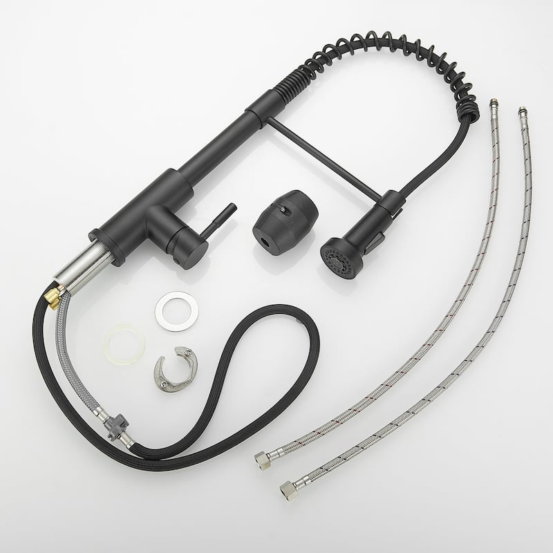 Matte Black and Brushed Nickel Single Handle Pull Out Sprayer Kitchen Faucet with Advanced Spray Kitchen Tap