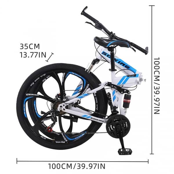 26 inch Non-Slip Adults Folding Mountain Bikes with 21 Speed for