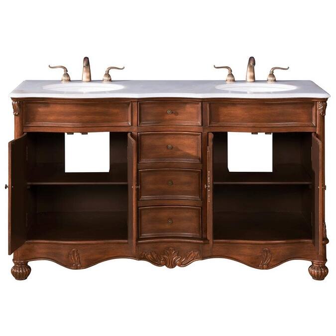Elegant Lighting VF-1048 Windsor 60" Free Standing Double Basin Vanity