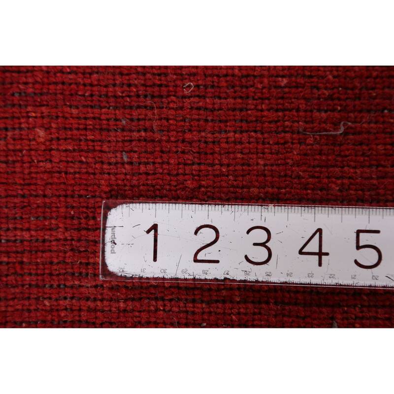Hand Knotted Oriental 100% Wool Carpet Tribal Tribal Red Gabbeh Area Rug - 9' 10'' X 6' 9''