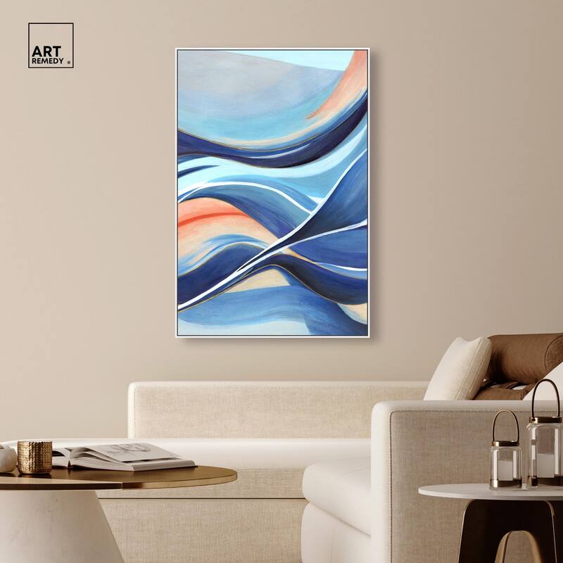 Glowing Blue II Canvas by Art Remedy