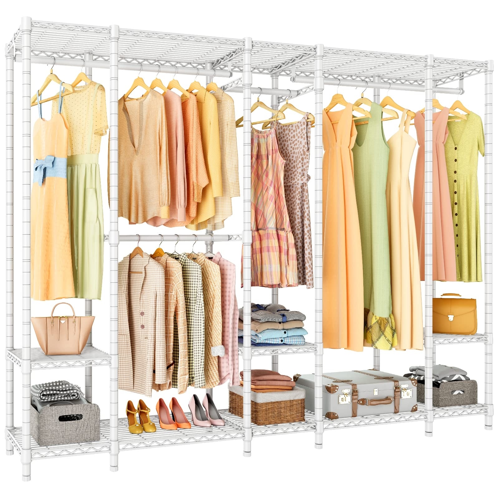 Extra Large Portable Closet Rack Bedroom Armoire Freestanding