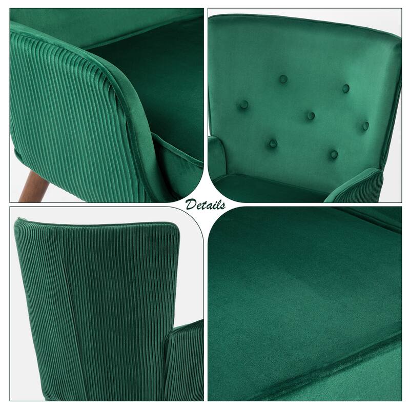 Velvet Upholstered Accent Chair Armchair for Living Room