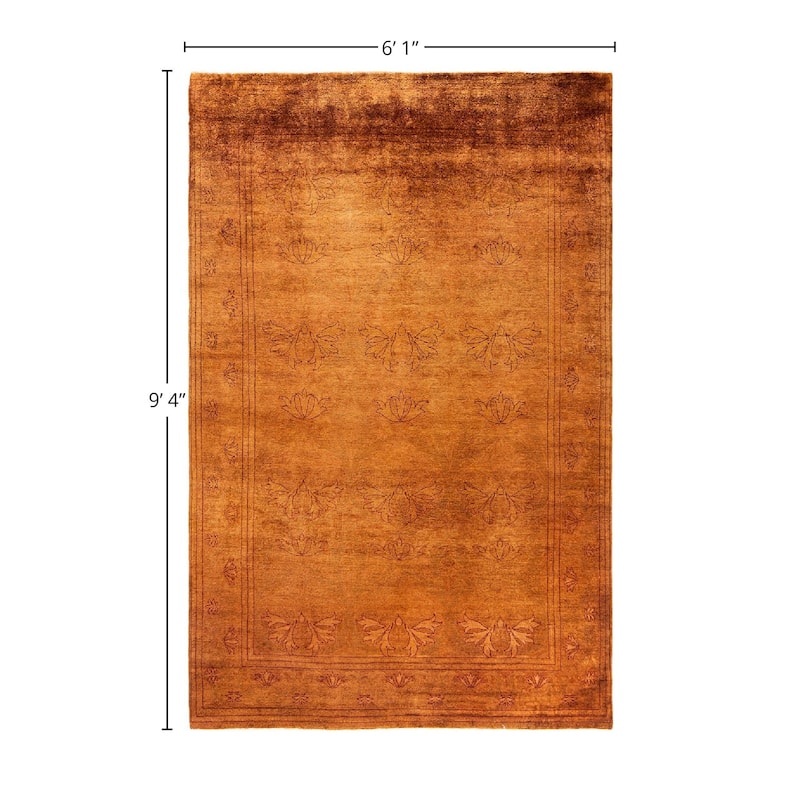 Overdyed, One-of-a-Kind Hand-Knotted Area Rug - Gold - 6' 1" x 9' 4"