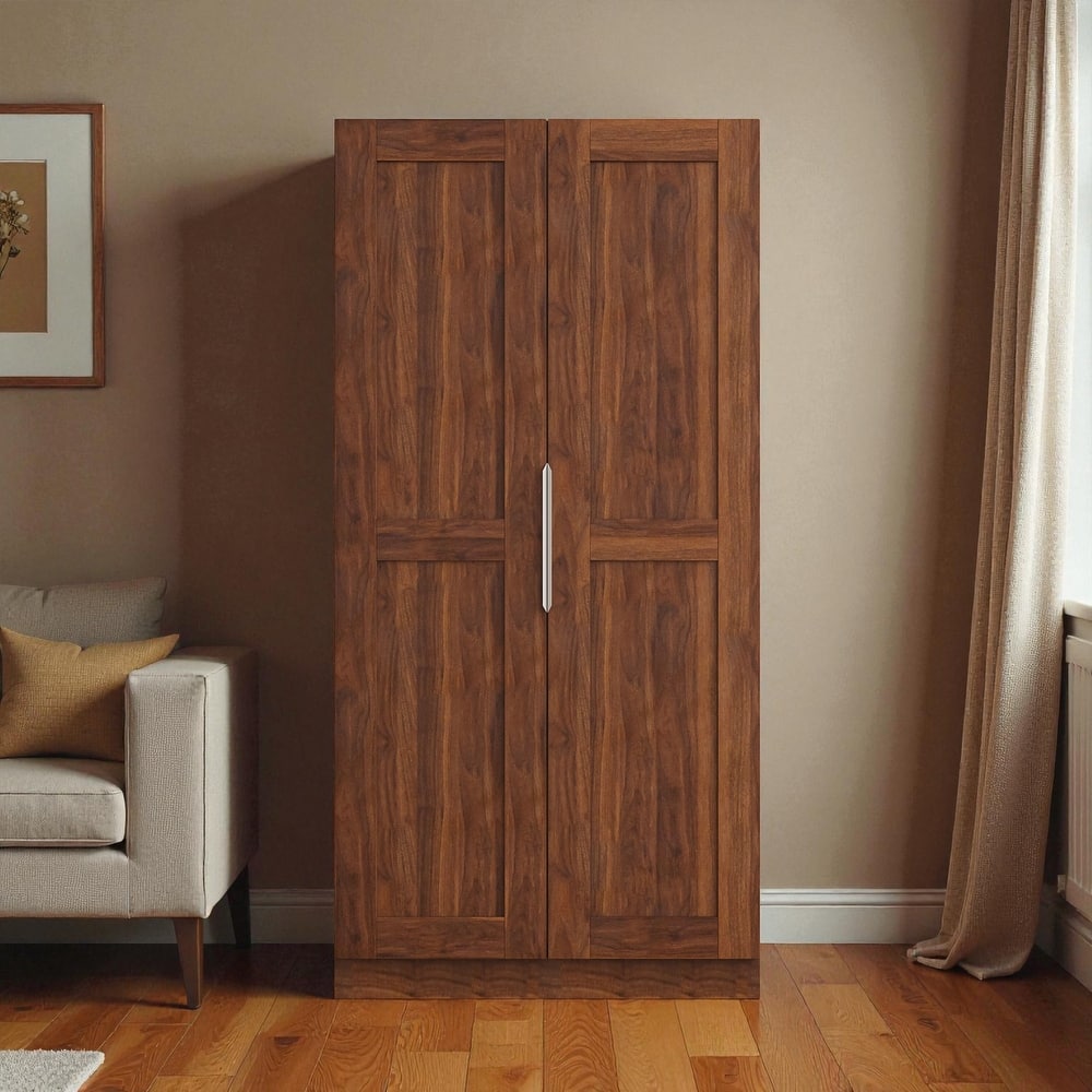 63" Freestanding Kitchen Pantry Storage Cabinet with Adjustable Shelves and Doors, Modern Buffet Cupboard Sideboard