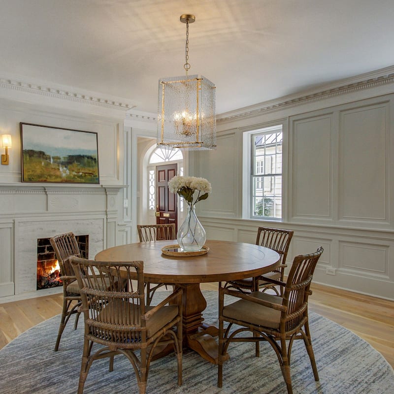 Farmhouse 4-Light Lantern Glass Chandelier