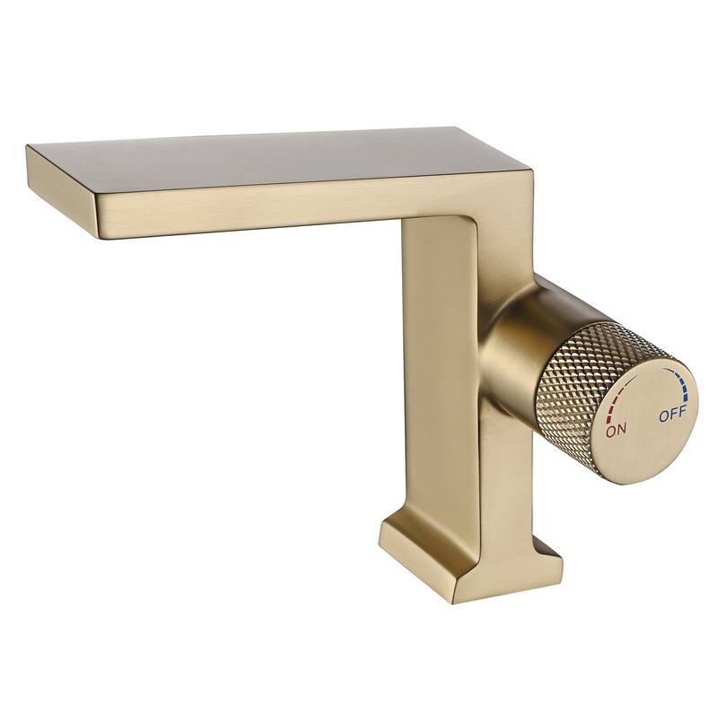 6 in.H Modern Matte Black/ Brushed Gold Single Handle Bathroom Faucet includes Hardware