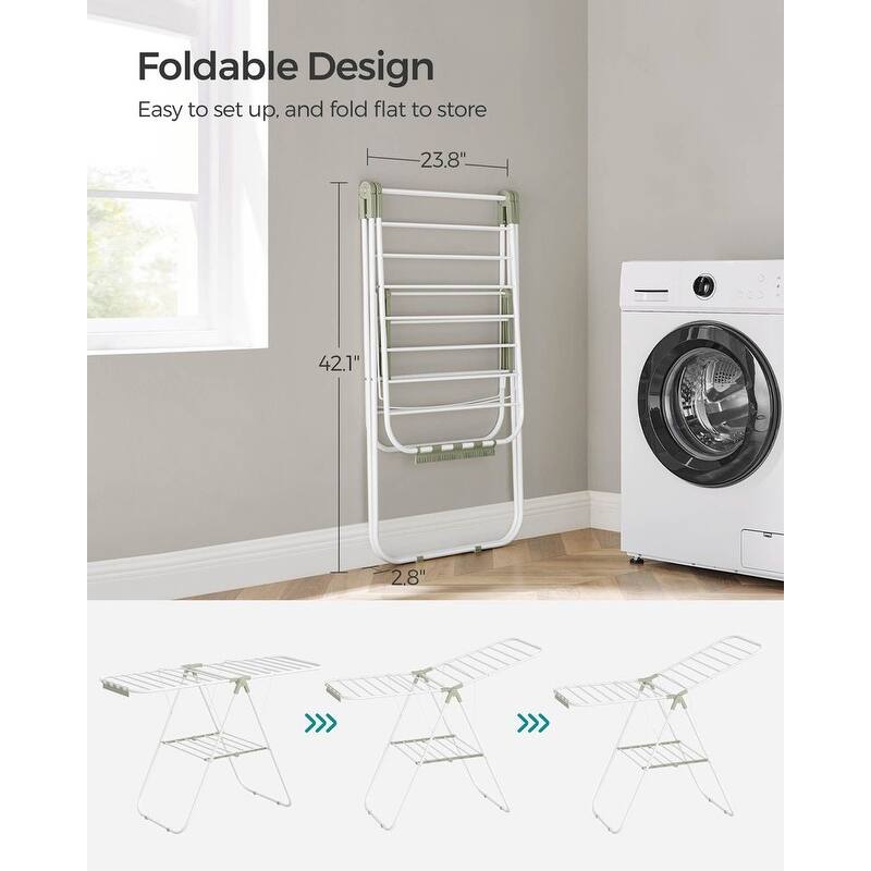 Modern Stainless Steel Clothes Drying Rack with Sock Clips