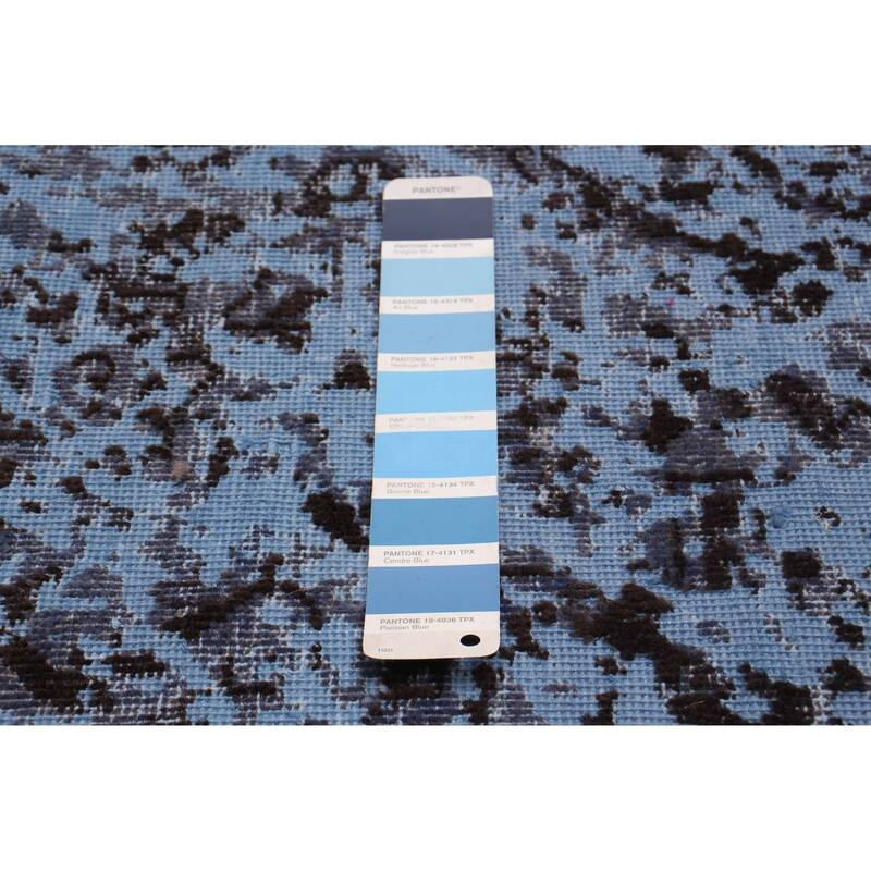 ECARPETGALLERY Hand-knotted Color Transition Denim Blue Wool Rug - 7'9 x 10'10
