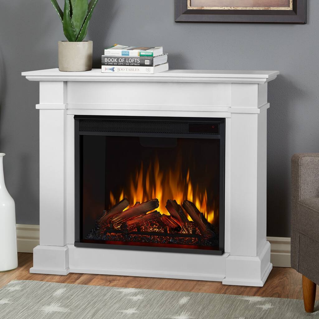 Devin Compact Electric Fireplace White