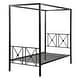 preview thumbnail 1 of 1, Twin size Black Metal Canopy Bed Frame with Medallion Accents Black