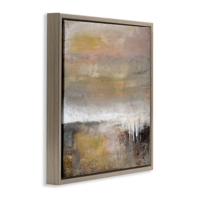 Stupell Neutral Earthy Abstract Landscape Framed Floater Canvas Wall Art Design By Karen Hale