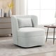 preview thumbnail 2 of 42, Upholstered Swivel Barrel Accent Chair Beige-Linen