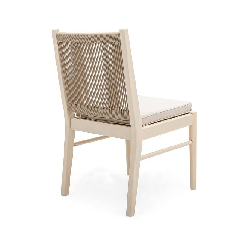 Cascade Outdoor Acacia Wood Dining Chairs With Cushions (Set of 4) by Christopher Knight Home
