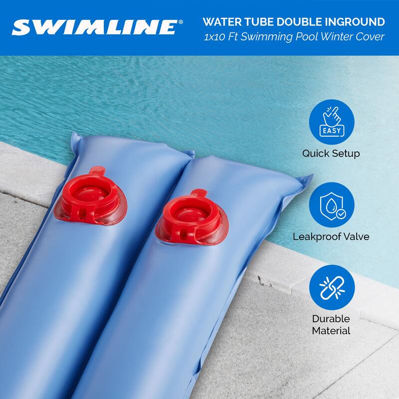 Swimline 1x10 Ft Winterizing Closing Double Water Tube for Inground Pool Covers - 1.3