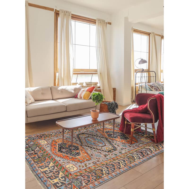 ECARPETGALLERY Hand-knotted Jules Serapi Grey Wool Rug - 7'11 x 10'1
