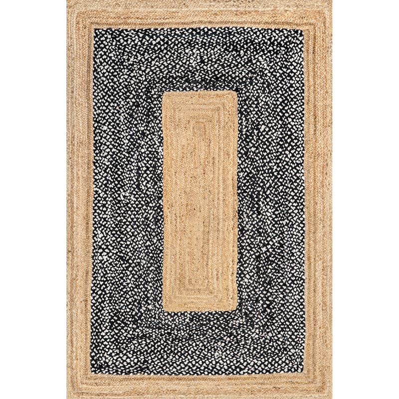 Nuloom Geometric Casual Natural Fiber Jute And Cotton Token Area Rug