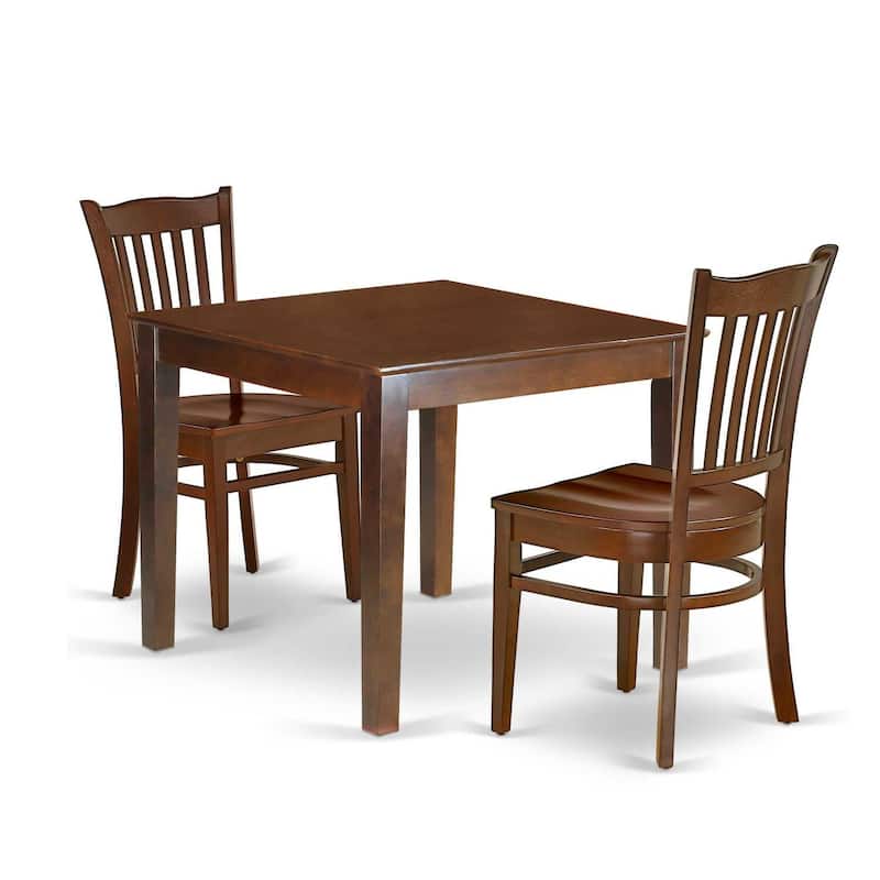 Square Table Set 36 Inch with 2 Chairs - Dining Table for Kitchen, Patio, Balcony