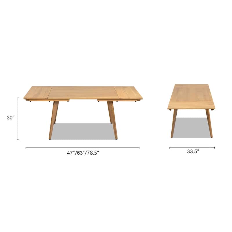 Jennifer Taylor Home Capri Solid Red Oak Wood Extendable Leaf Dining Table