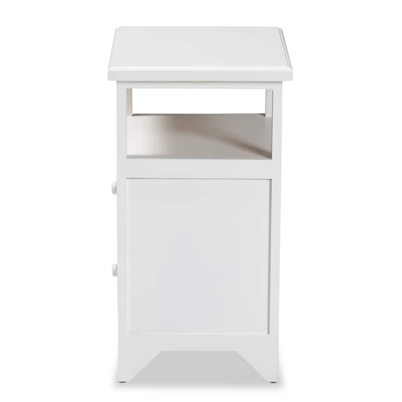 Baxton Studio Karsen Modern and Contemporary White Finished Wood 2-Drawer End Table