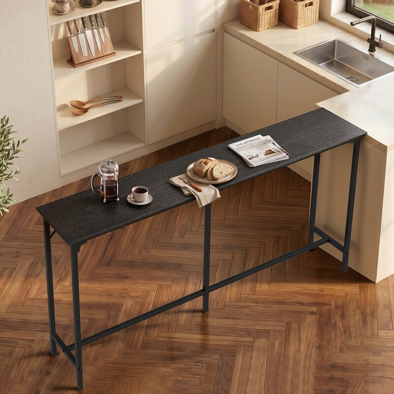 71'' Counter Height Bar Dining Table with Metal Frame , Pub Sofa