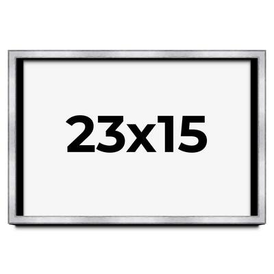23x15 Shadow Box Frame Silver | 1.375 Inches Deep Real Wood