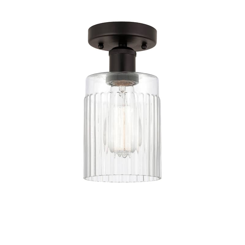 Innovations Lighting Hadley - 1 Light 5" Semi-Flush Mount - Clear/Oil Rubbed Bronze