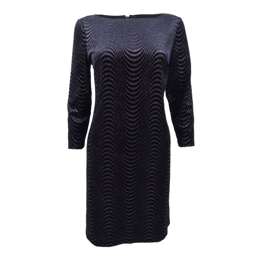 black sparkle shift dress