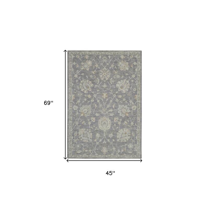 Power Loomed Floral Traditional Durable Area Rug - 69' X '45' X '0.6